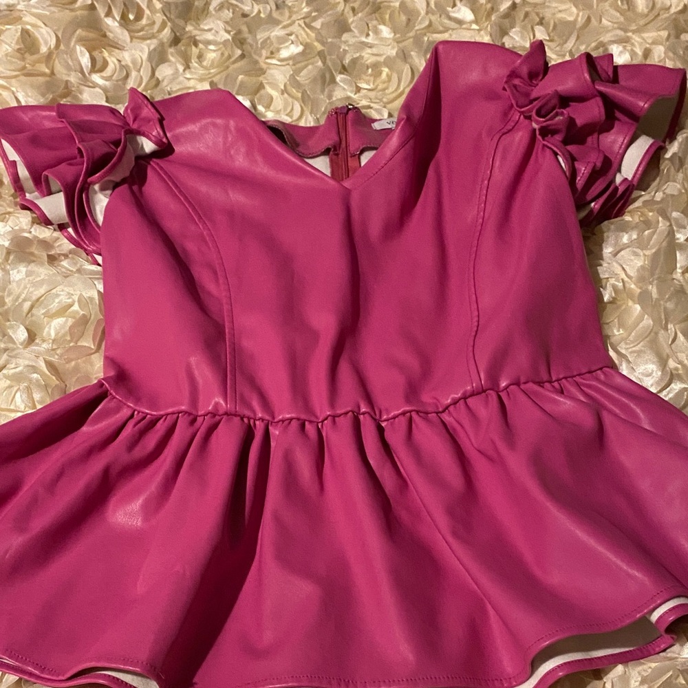 Elegant Pink Ruffle Sleeve Top